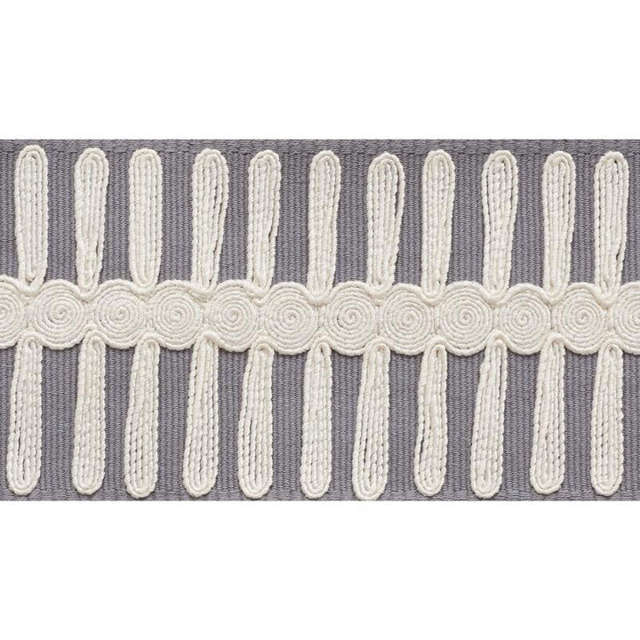 Castille Tape Grey 70745 by Schumacher Designer Trim Statement Tapes - Swanky Fabrics -