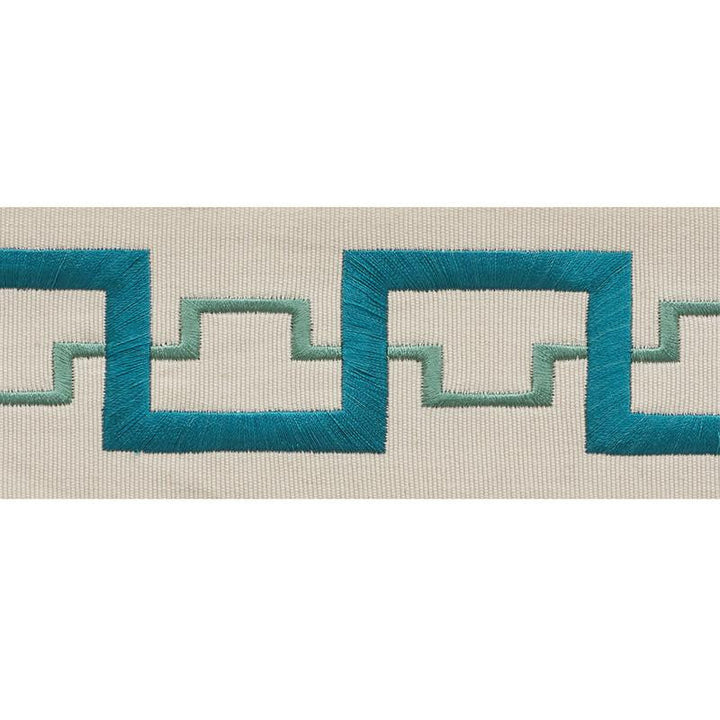 Turret Tape Peacock 74351 by Schumacher Designer Trim Statement Tapes 3.88" - Swanky Fabrics -