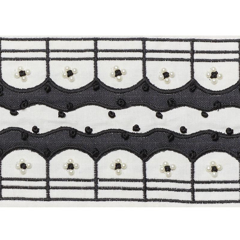 Perla Tape Noir 74381 by Schumacher Designer Trim Statement Tapes 1.0" - Swanky Fabrics -