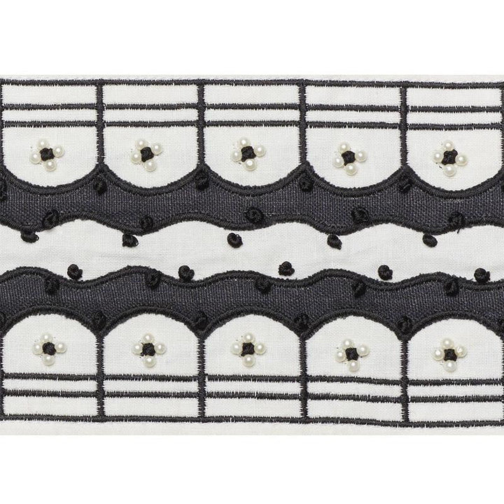 Perla Tape Noir 74381 by Schumacher Designer Trim Statement Tapes 1.0" - Swanky Fabrics -