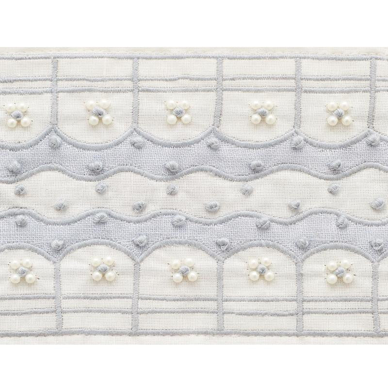Perla Tape Powder Blue 74380 by Schumacher Designer Trim Statement Tapes 1.0" - Swanky Fabrics -