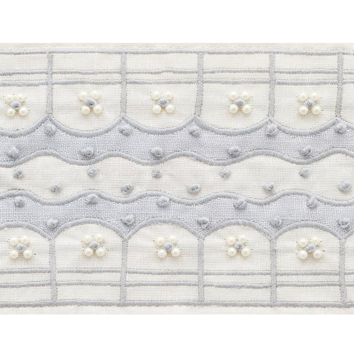 Perla Tape Powder Blue 74380 by Schumacher Designer Trim Statement Tapes 1.0" - Swanky Fabrics -