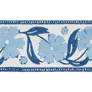 Schumacher Trim Adra Hand Blocked Tape Blues 74400