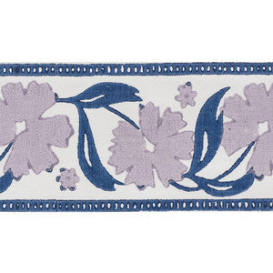 Schumacher Trim Adra Hand Blocked Tape Lilac & Blue 74401