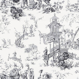 Schumacher Wallpaper Chinois Smoke 5007000