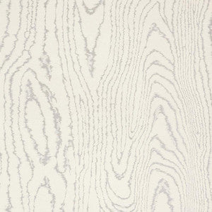 Schumacher Wallpaper Faux Bois Silver Moon 5007401