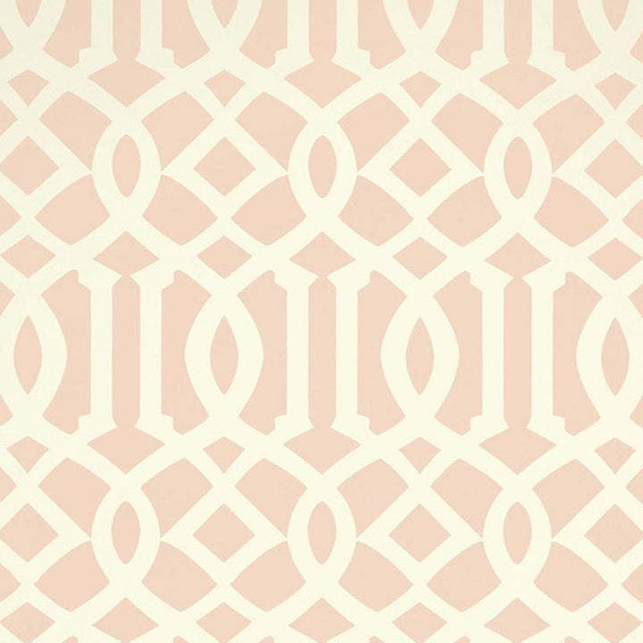 Imperial Trellis Ii Blush 5005806 by Schumacher Designer Wallpaper Print Happy 6.75" - Swanky Fabrics -