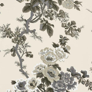Schumacher Wallpaper Pyne Hollyhock Charcoal 5006920