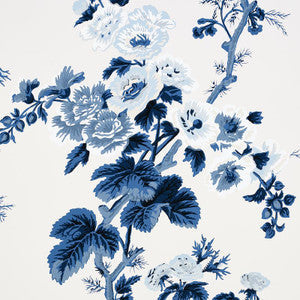 Schumacher Wallpaper Pyne Hollyhock Indigo 5006922