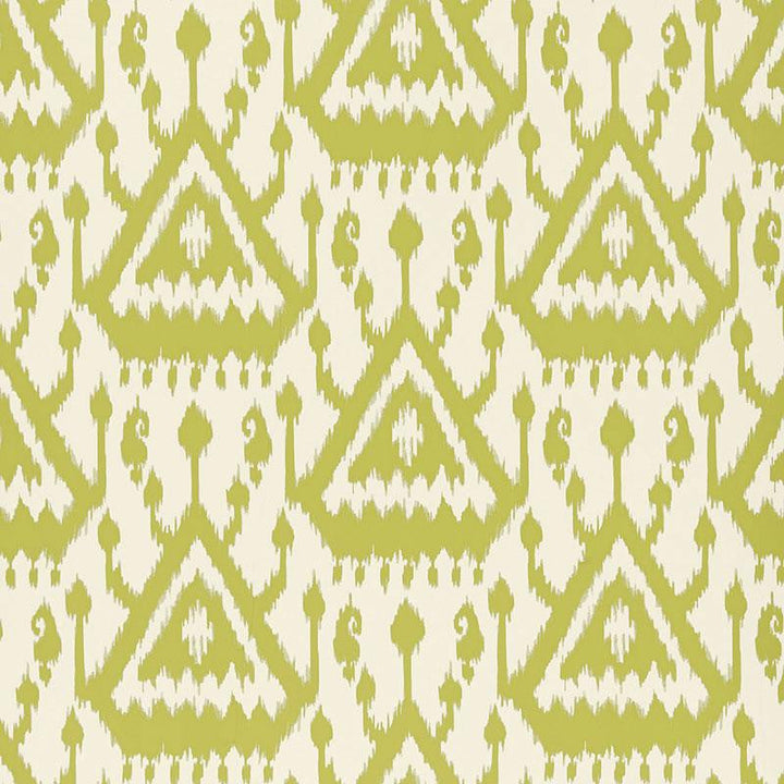Vientiane Ikat Palm 5006953 by Schumacher Designer Wallpaper Print Happy 13.5" - Swanky Fabrics -