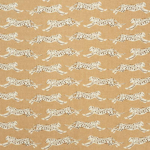 Schumacher Fabric Leaping Leopards Sand 177741