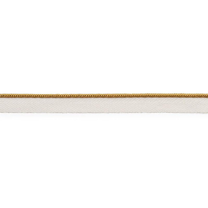 Gustave Silk Lip Cord Narrow Gold 74524 by Schumacher Designer Trim Perfect Basics: Trims - Swanky Fabrics -