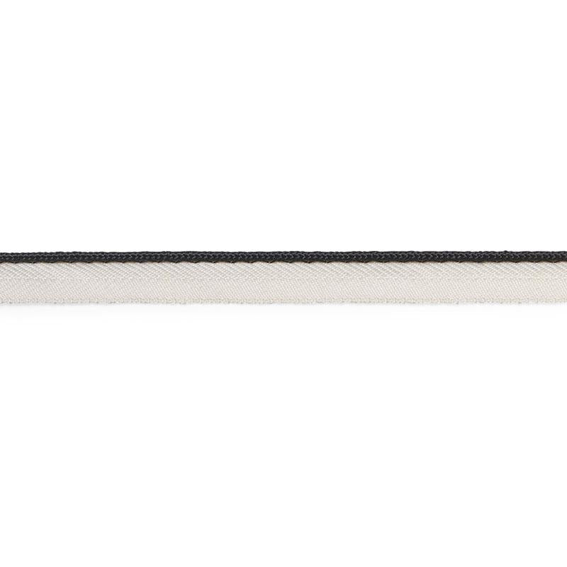 Gustave Silk Lip Cord Narrow Black 74531 by Schumacher Designer Trim Perfect Basics: Trims - Swanky Fabrics -