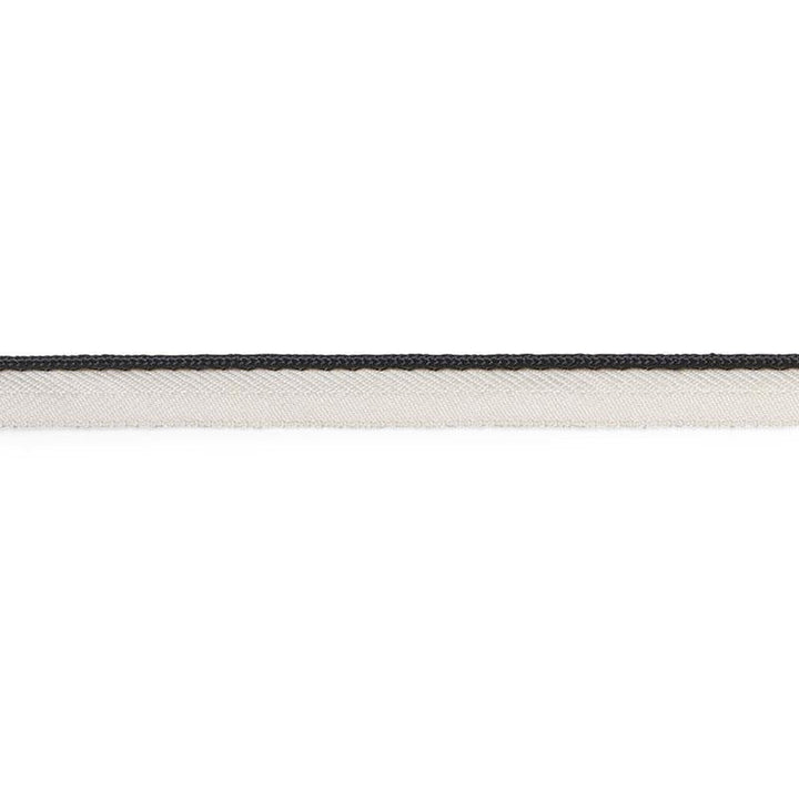 Gustave Silk Lip Cord Narrow Black 74531 by Schumacher Designer Trim Perfect Basics: Trims - Swanky Fabrics -