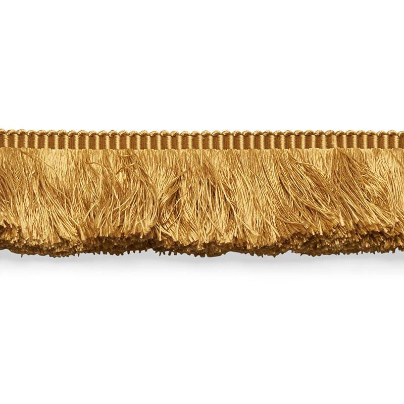 Francois Silk Brush Fringe Gold 74584 by Schumacher Designer Trim Perfect Basics: Silk Trims - Swanky Fabrics -