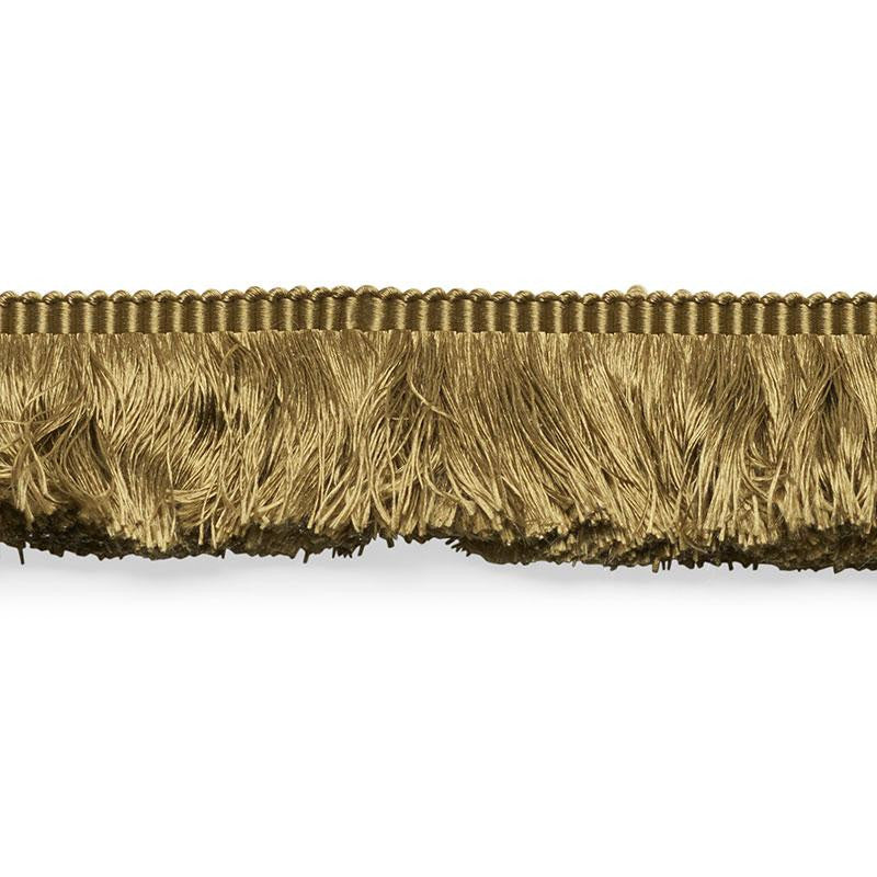 Francois Silk Brush Fringe Olive 74585 by Schumacher Designer Trim Perfect Basics: Silk Trims - Swanky Fabrics -