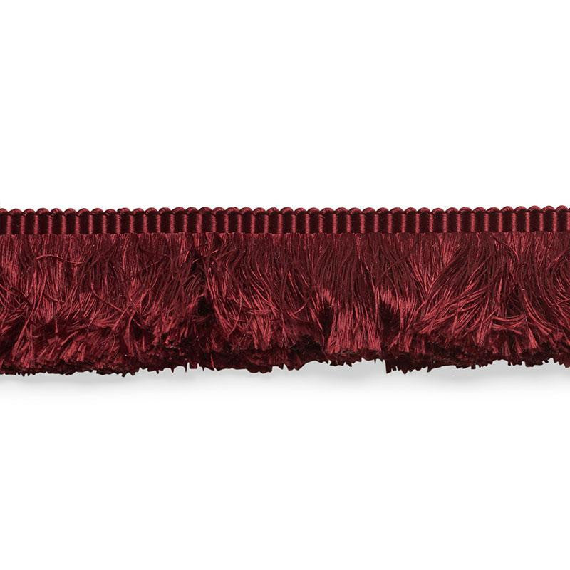 Francois Silk Brush Fringe Burgundy 74589 by Schumacher Designer Trim Perfect Basics: Silk Trims - Swanky Fabrics -