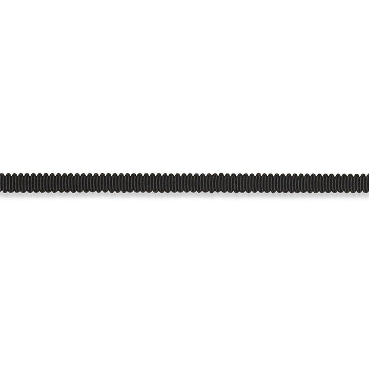 Pierre Silk Gimp Extra Narrow Black 74631 by Schumacher Designer Trim Perfect Basics: Trims - Swanky Fabrics -