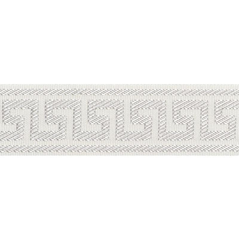 Etienne Silk Greek Key Narrow Dove 74680 by Schumacher Designer Trim Perfect Basics: Trims - Swanky Fabrics -