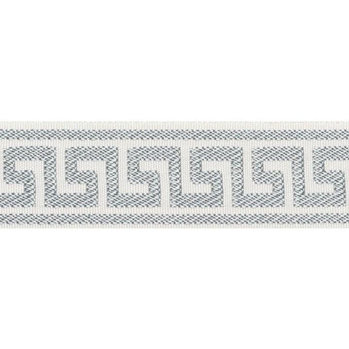 Etienne Silk Greek Key Narrow Cloud 74681 by Schumacher Designer Trim Perfect Basics: Trims - Swanky Fabrics -