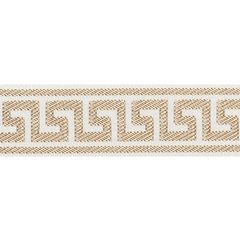 Etienne Silk Greek Key Narrow Sand 74682 by Schumacher Designer Trim Perfect Basics: Trims - Swanky Fabrics -