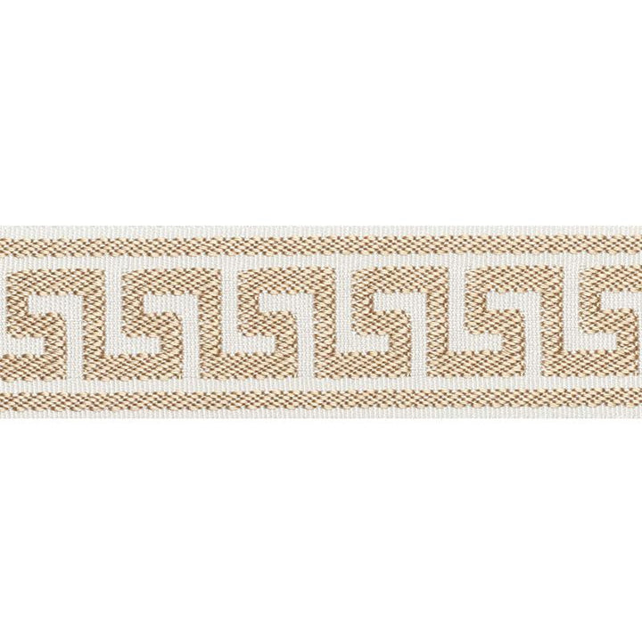 Etienne Silk Greek Key Narrow Sand 74682 by Schumacher Designer Trim Perfect Basics: Trims - Swanky Fabrics -