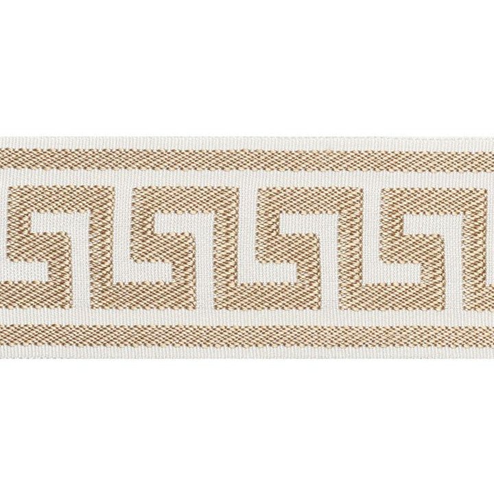 Etienne Silk Greek Key Wide Sand 74702 by Schumacher Designer Trim Perfect Basics: Trims - Swanky Fabrics -