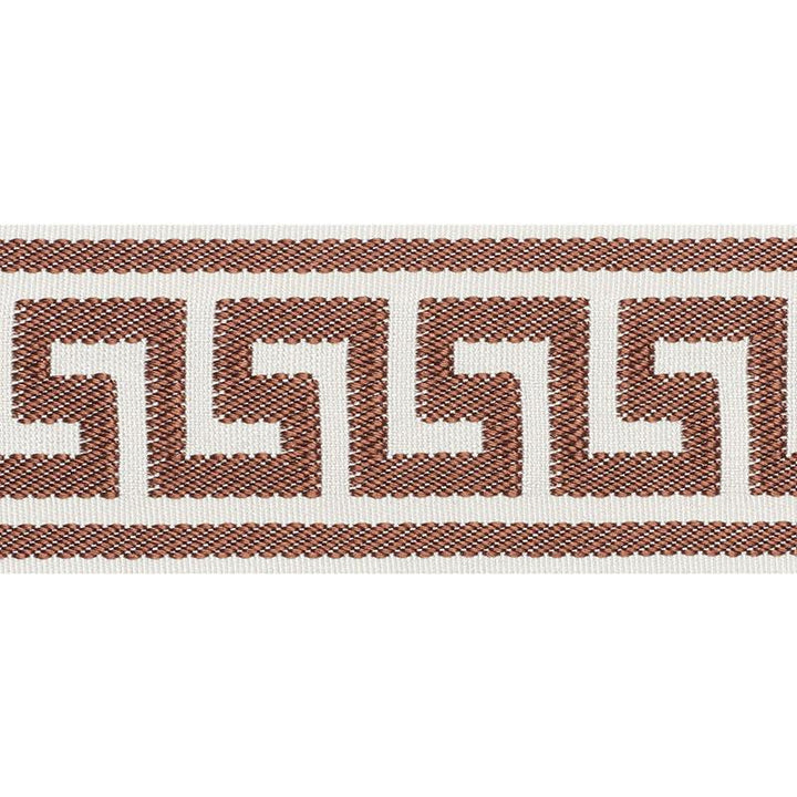 Etienne Silk Greek Key Wide Brown 74704 by Schumacher Designer Trim Perfect Basics: Trims - Swanky Fabrics -