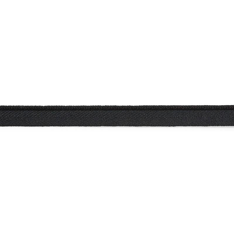 Cedric Cotton Lip Cord Narrow Black 74765 by Schumacher Designer Trim Perfect Basics: Trims - Swanky Fabrics -