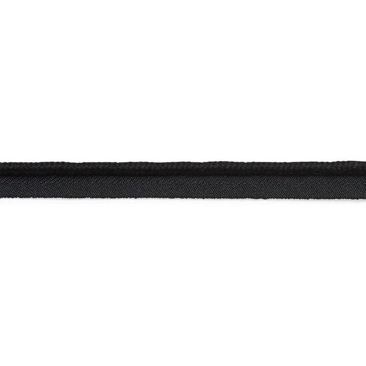 Cedric Cotton Lip Cord Medium Black 74785 by Schumacher Designer Trim Perfect Basics: Trims - Swanky Fabrics -