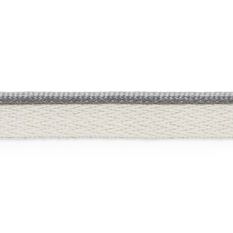 Coleman Lip Cord Grey 74922 by Schumacher Designer Trim Perfect Basics: Outdoor Trims - Swanky Fabrics -