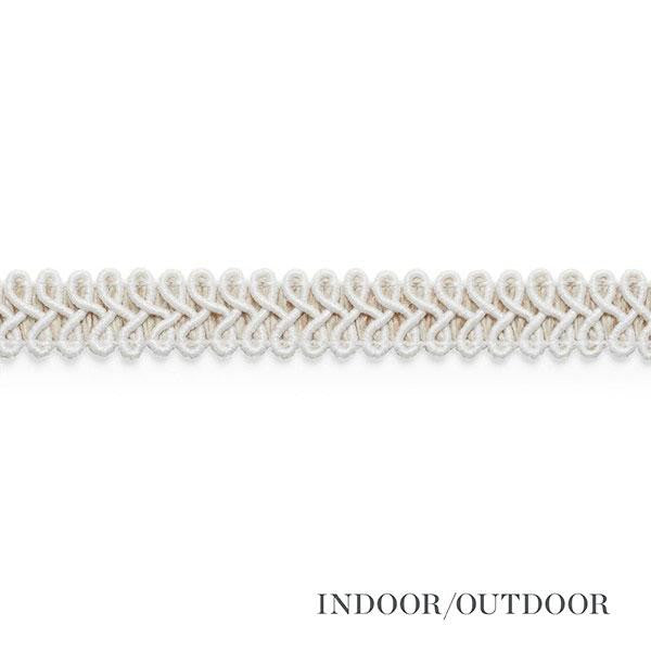 Astor Braid Indoor/Outdoor Ivory 74960 by Schumacher Designer Trim Perfect Basics: Trims - Swanky Fabrics -