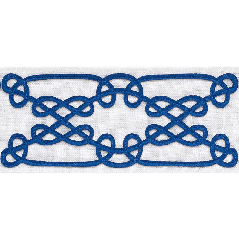 Ormond Tape Blue 75350 by Schumacher Designer Trim Nautilus 7.75" - Swanky Fabrics -