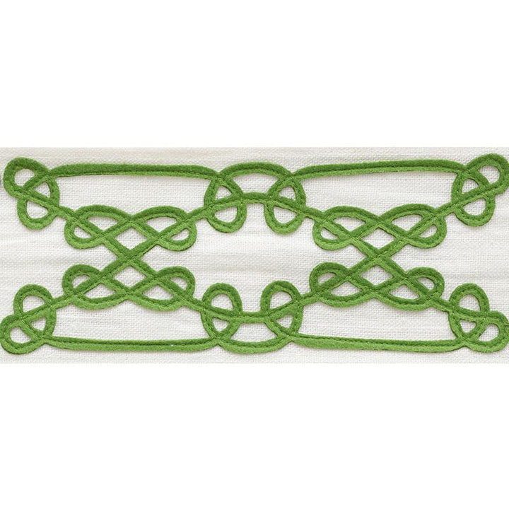 Ormond Tape Green 75351 by Schumacher Designer Trim Nautilus 7.75" - Swanky Fabrics -