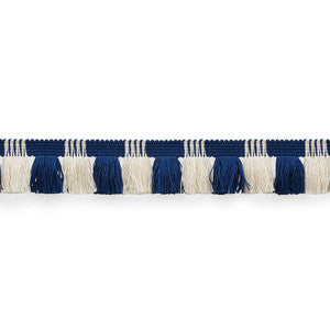 Schumacher Trim Juno Fringe Cobalt & Ivory 75360