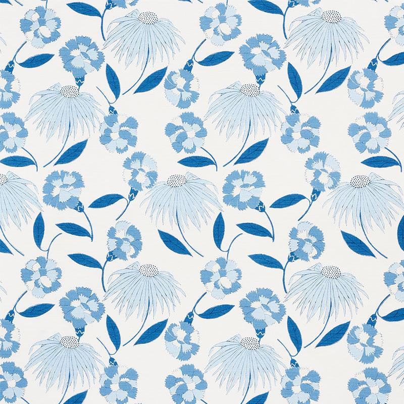 Bouquet Toss Afternoon Blue 177852 by Schumacher Designer Fabric Celerie Kemble 13.5" - Swanky Fabrics -