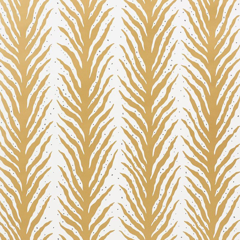 Creeping Fern Gold 5009453 by Schumacher Designer Wallpaper Celerie Kemble 27.0" - Swanky Fabrics -