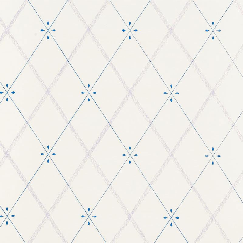 Kasumi Diamond Hyacinth 5009512 by Schumacher Designer Wallpaper Small-Print Wallpapers 9.0" - Swanky Fabrics -