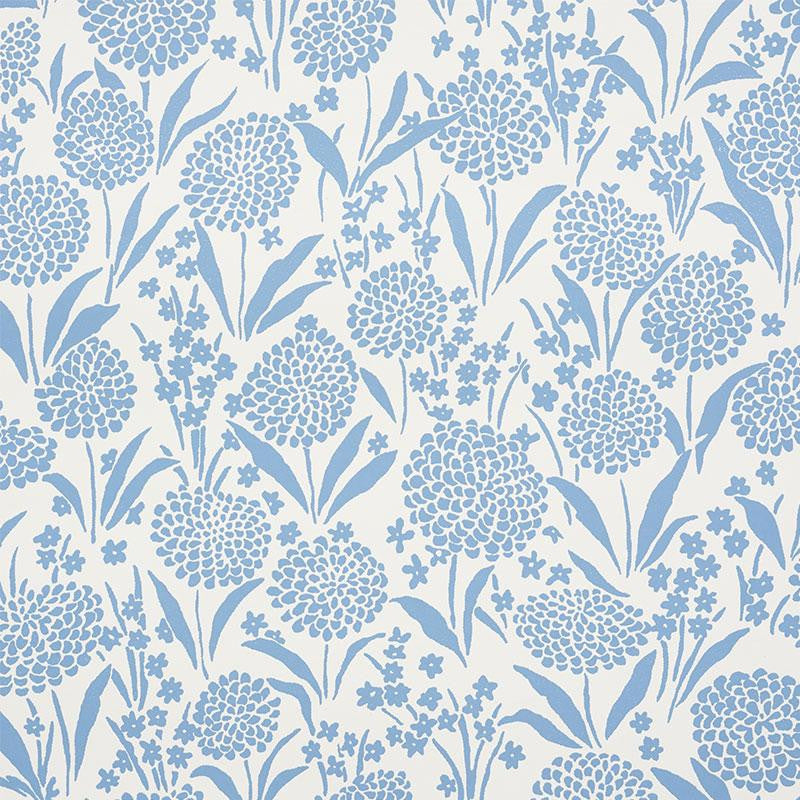 Chrysanthemum Chambray 5009550 by Schumacher Designer Wallpaper Small-Print Wallpapers 13.5" - Swanky Fabrics -