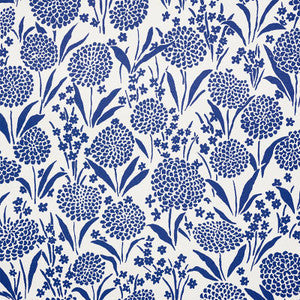 Schumacher Wallpaper Chrysanthemum Blue 5009552
