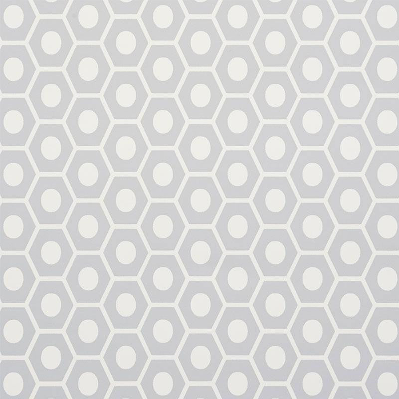 Queen B Grey 5009573 by Schumacher Designer Wallpaper Studio Bon 1.12" - Swanky Fabrics -