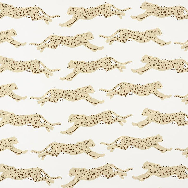 Leaping Leopards Sand 5009591 by Schumacher Designer Wallpaper Small-Print Wallpapers 5.5" - Swanky Fabrics -