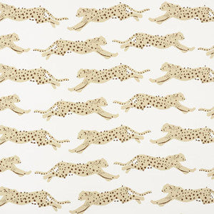 Schumacher Wallpaper Leaping Leopards Sand 5009591