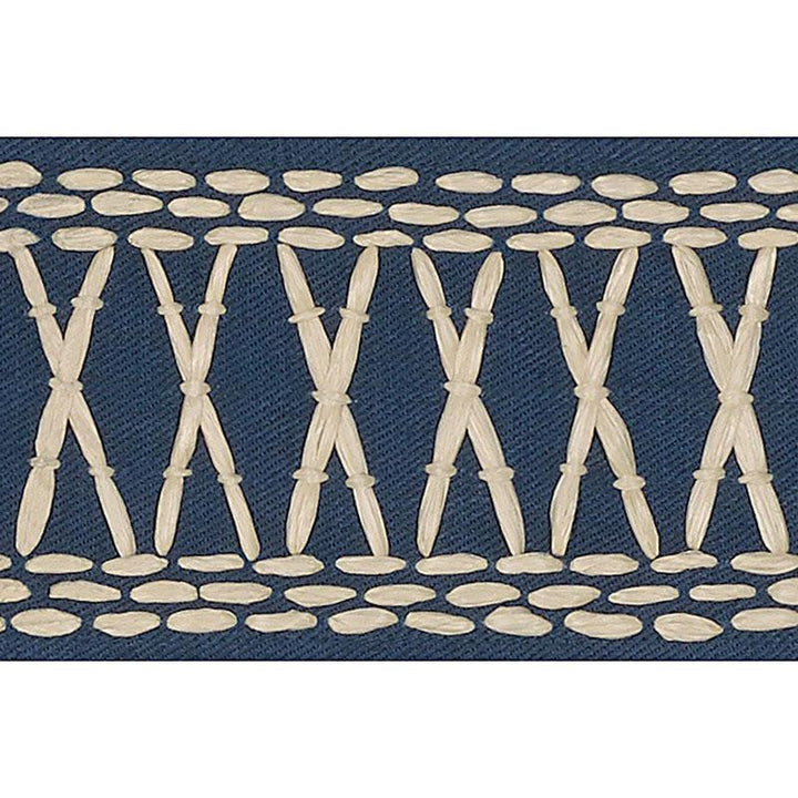 Tikki Tape Marine 69301 by Schumacher Designer Trim Mary Mcdonald 1.0" - Swanky Fabrics -