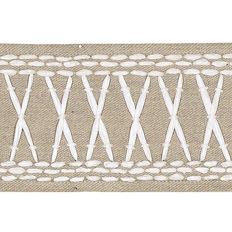 Tikki Tape Sea Oyster 69303 by Schumacher Designer Trim Mary Mcdonald 1.0" - Swanky Fabrics -