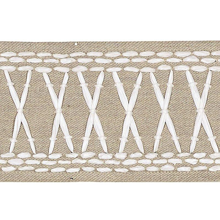 Tikki Tape Sea Oyster 69303 by Schumacher Designer Trim Mary Mcdonald 1.0" - Swanky Fabrics -