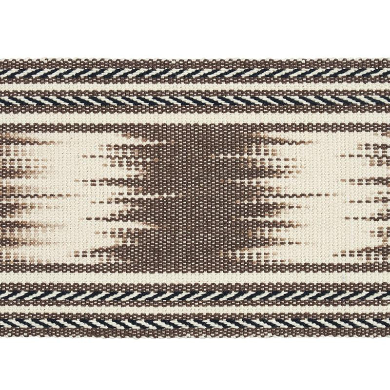 Banyan Ikat Tape Brown 79302 by Schumacher Designer Trim Happy Together - Swanky Fabrics -