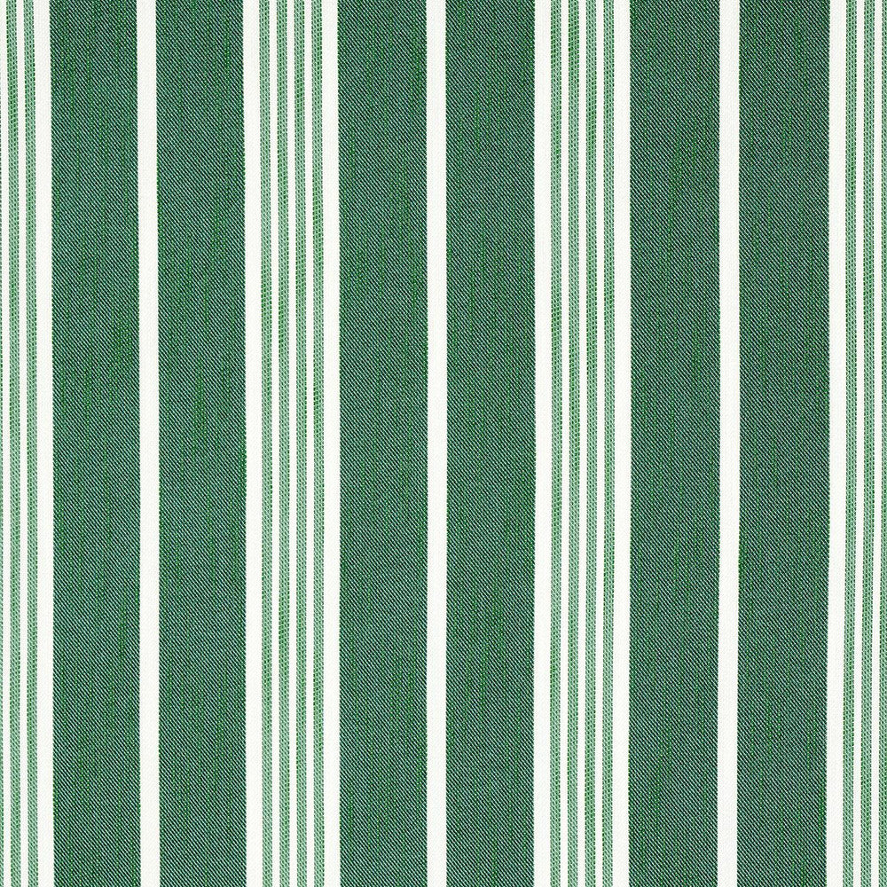 Hampton Stripe Indoor/Outdoor Emerald 82302 by Schumacher Designer Fabric Mary Mcdonald 6.75" - Swanky Fabrics -