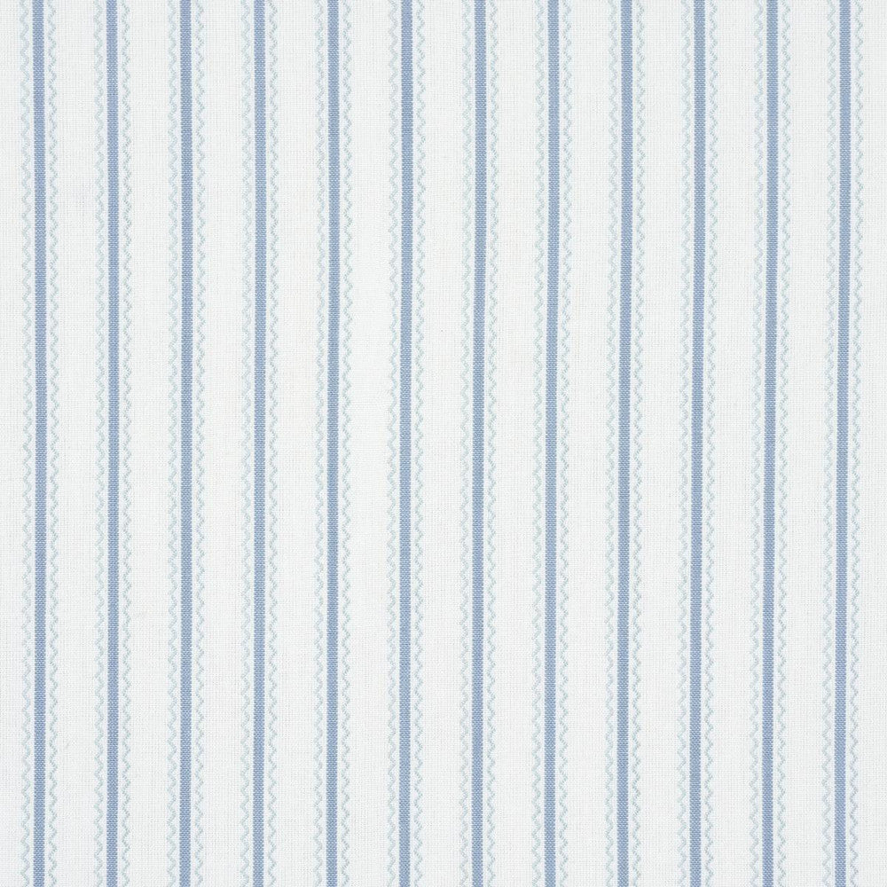 Birdie Ticking Stripe China Blue 83701 by Schumacher Designer Fabric Mark D. Sikes - Swanky Fabrics -