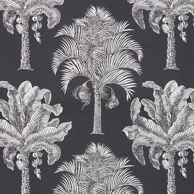 Grand Palms Carbon 178003 by Schumacher Designer Fabric New Traditional 27.0" - Swanky Fabrics -